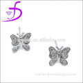 Stunning 925 Sterling Silver Jewelry wholesale silver butterfly stud earrings